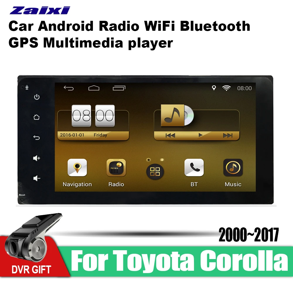 

ZaiXi 7 Inch 2Din Android Car Radio Wifi Autoradio HD 1024*600 Tochscreen GPS Multimedia Player For Toyota Corolla 2000~2017