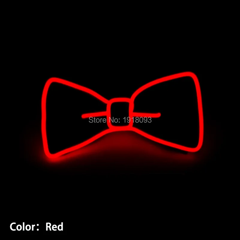 Новый Дизайн света 10 Цвет звук активных светодиодный галстук-бабочка светящиеся EL провода галстук Новинка lighti для Вечеринка, бар, клуб