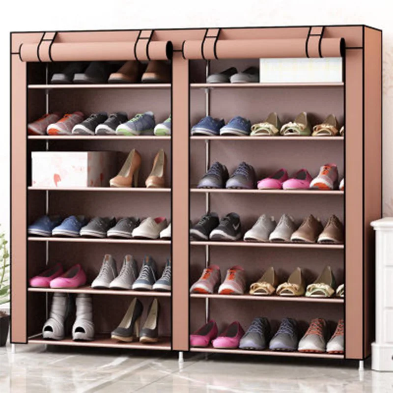 Двухрядный 12 Сетчатый Шкаф Для Обуви, простая мебель для хранения дома, большая емкость, экономия пространства, влагостойкая полка для обуви в спальню