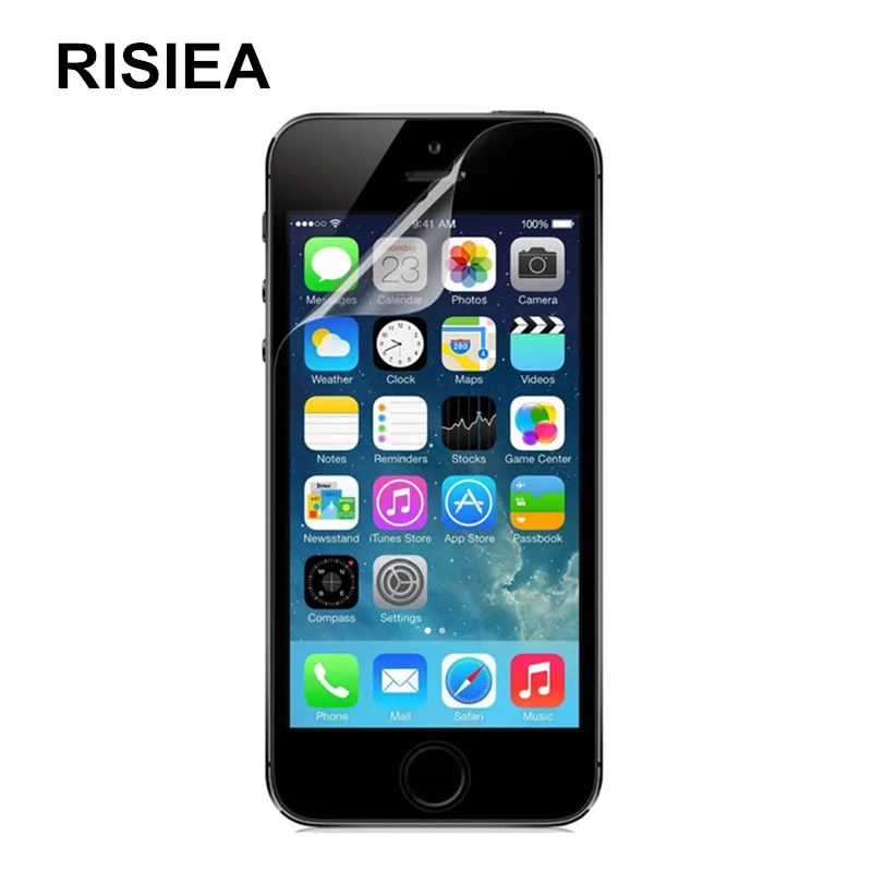 

RISIEA 2pcs Clear Glossy Screen Protector Plastic HD Guard Protective Film For iPhone 5 6 6S 4 4S 5S SE 7 8 Plus X XR XS Max