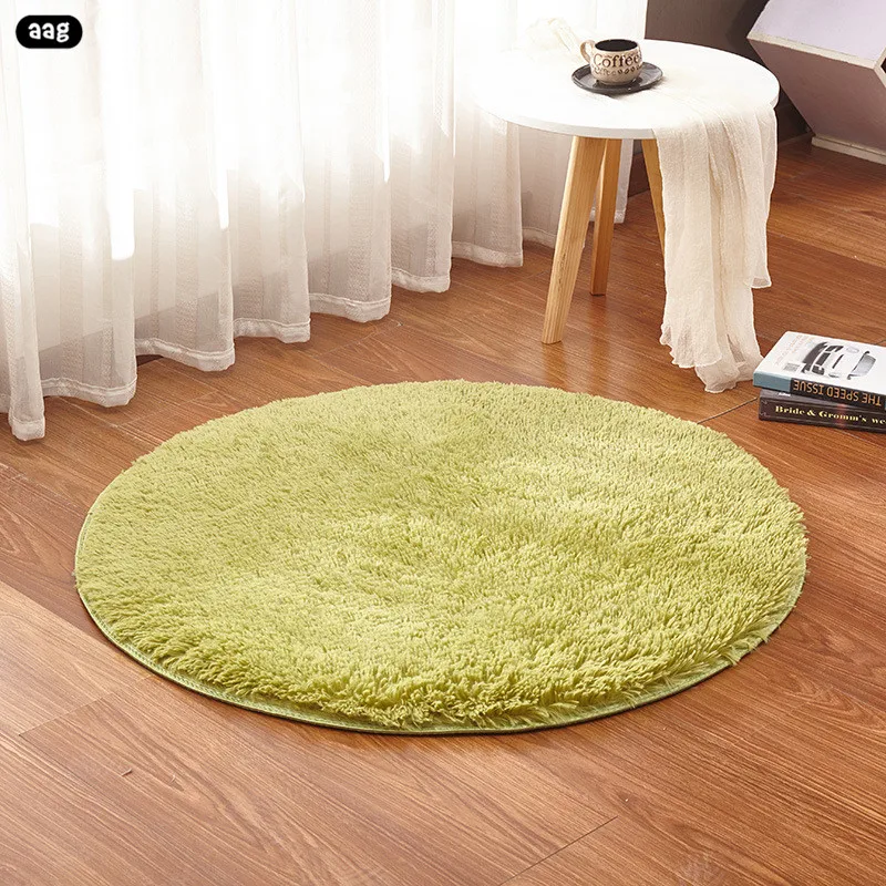 AAG Long Plush Round Rug Carpets Home Decor Fluffy Living Room Bedroom Bathroom Shaggy Round