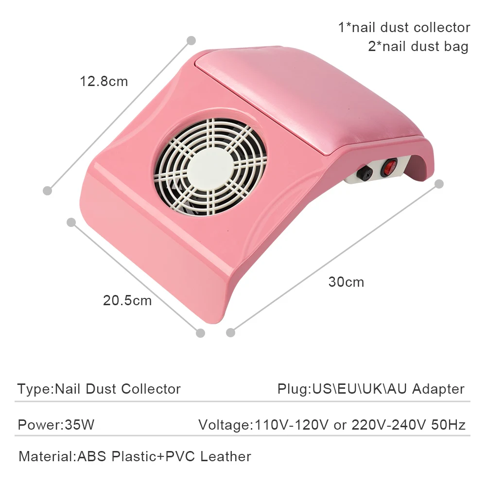 Профессиональный пылеуловитель для ногтей, вентилятор, пылесос, маникюрный аппарат, инструменты, мешок для сбора пыли, инструменты для маникюра и салона