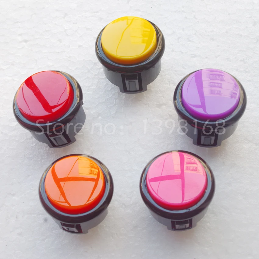 

100PCs Mixed color button OEM 30mm & 24 mm push button copy sanwa push button DIY Arcade fighting game kit