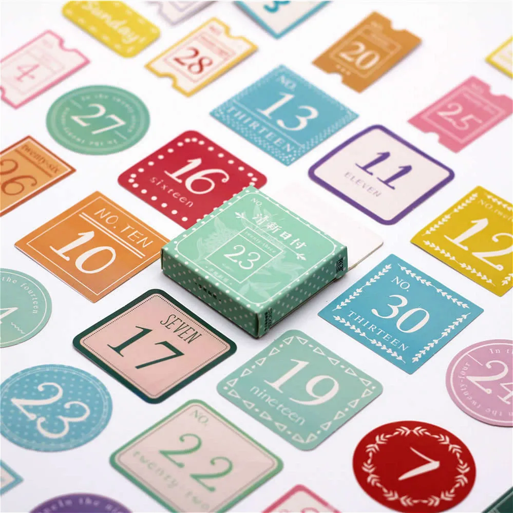 

40pcs/set Date Number Memo Pad Sticky Notes Memo Notebook Stationery Note Paper Stickers School Supplies Children's sticker