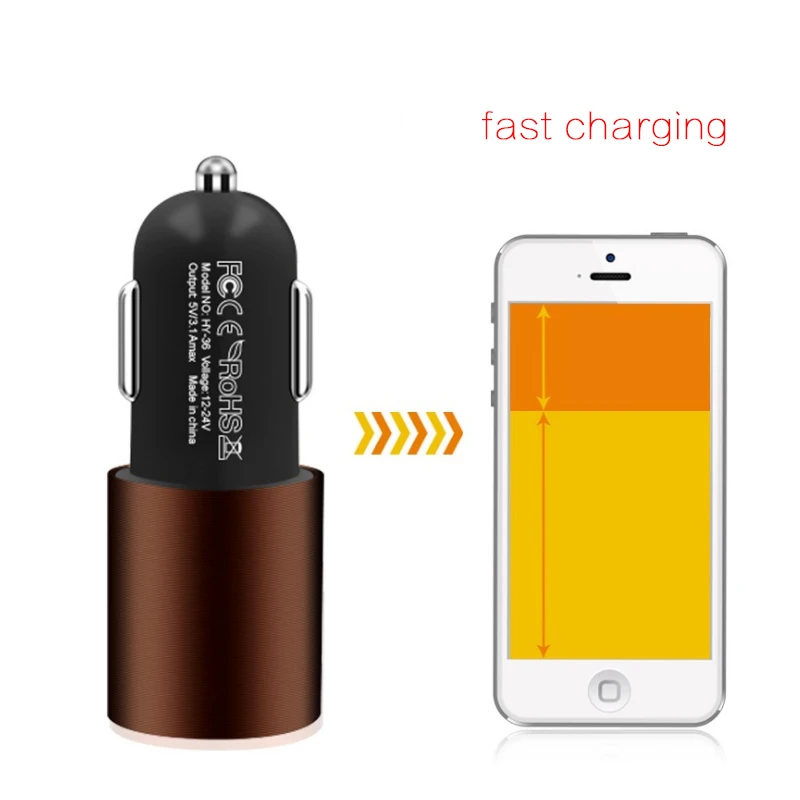WAYSTAR МИНИ Автомобильное Зарядное Устройство 5 V 3.1A Быстрый Dual USB Порт Адаптер