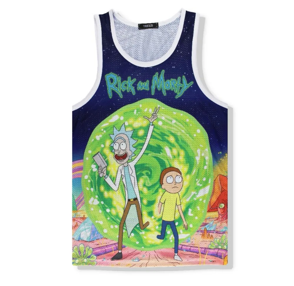 SzBlaZe Casual Unisex Rick and Morty 3D Print Tank Tops Breathable