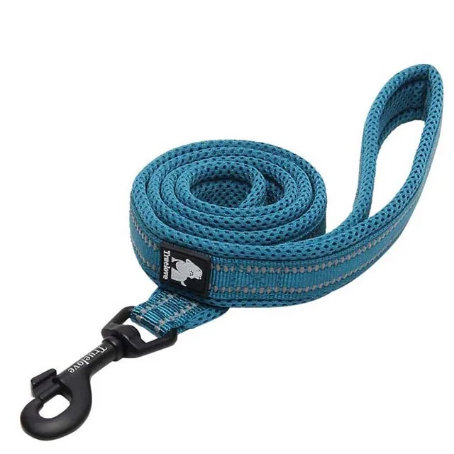 Truelove Soft mesh Nylon Dog Leash Double Trickness Running Reflective safe Walking Training Pet Dog Lead leash Stock 200cm hot - Цвет: Blue