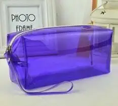 Пенал для канцелярских принадлежностей прозрачный пенал для ручек студенческий школьный мешок для хранения файлов Органайзер Дамская косметичка подарки S18149 - Цвет: large size purple