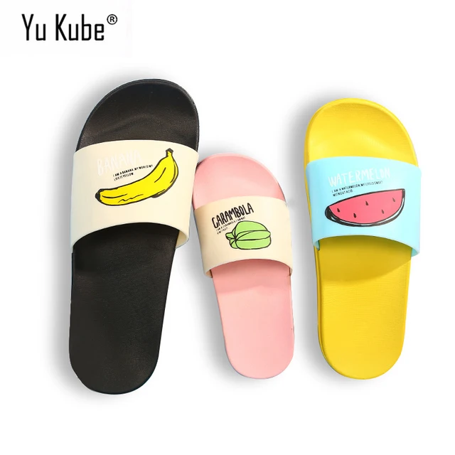 Yu Kube 2018 New Women Slippers Fashion Summer lovely Ladies Casual Slip On Fruit jelly Beach Flip Flops Slides Woman Shoes