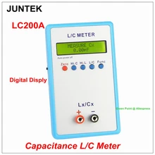 JUNTEK LC-200A 1pF-100mF 1uH-100H цифровой ЖК-дисплей измеритель емкости индуктивности LC метр