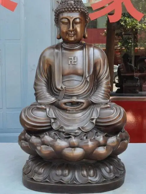 18&quotTibet buddhism Fane bronze Lotus Sakyamuni Shakyamuni Tathagata buddha statue | Дом и сад