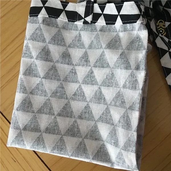 YILE хлопок льняная ткань эко хозяйственная сумка на плечо с геометрическим принтом 1206-3