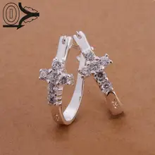 С посеребрением серьги, свадебные украшения, аксессуары, инкрустированный камень u-образное поперечное Для женщин серьги