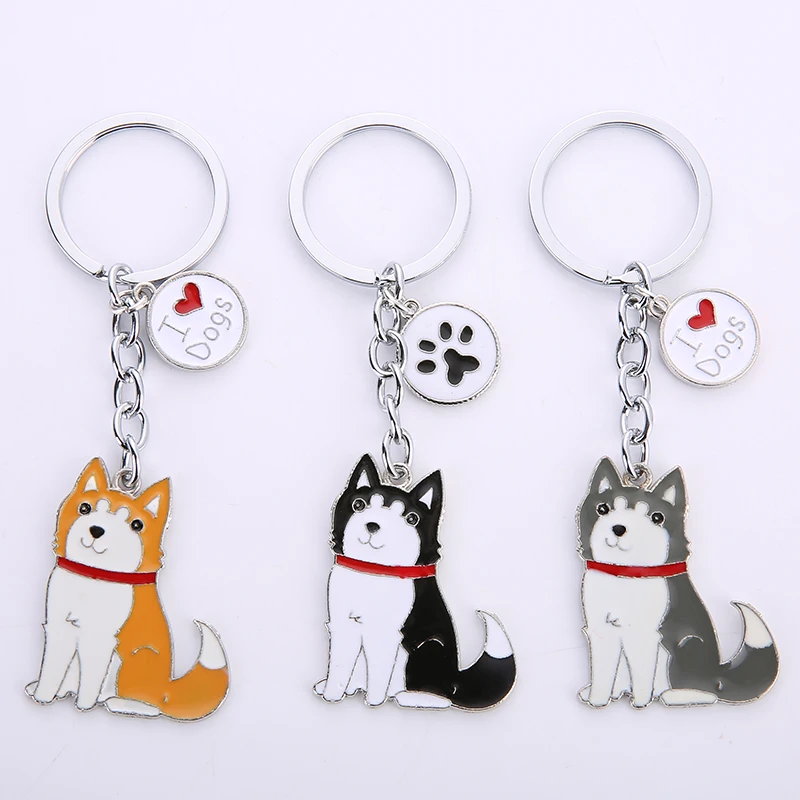 NEW Siberian husky Dog Key Chain Key Ring Bag Charm Man Car Key Holder