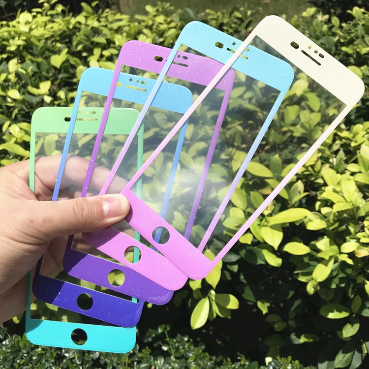 Goede Gradi euml;nt flash Gehard Glas 3D full screen gebogen glas film 7 plus kleur film voor Iphone X XS 6 7 8 Plus