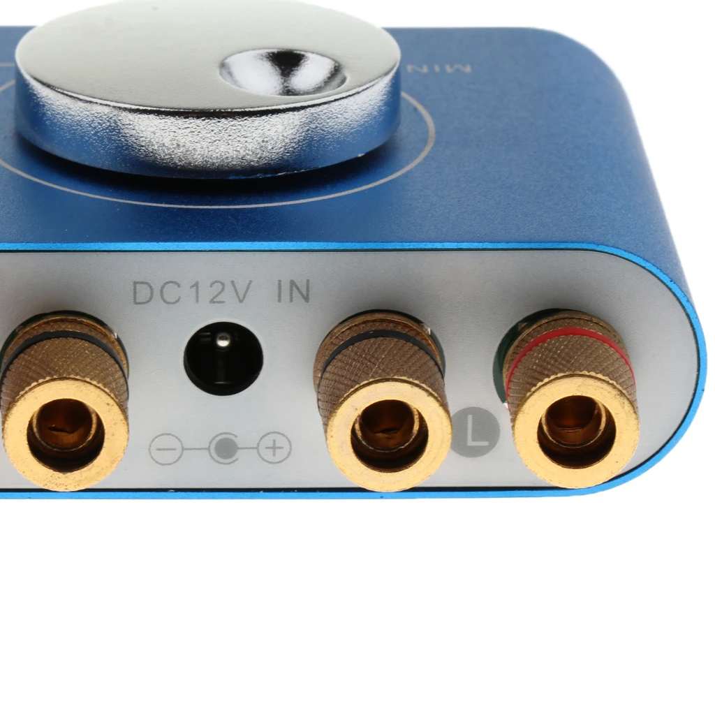 Latest Mini Bluetooth 2.0 Digital Amplifier Hifi Stereo Home Audio Power AMP 60W+60W DC 12V Bluetooth 4.2 Connection Blue