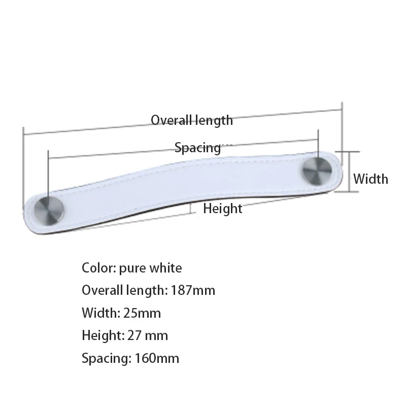 Поверхность кожи мебель Кабинет ручки, современный минималистский Стиль кожаная ручка, Детская дверь тянуть, ящик шкаф обувная ложка