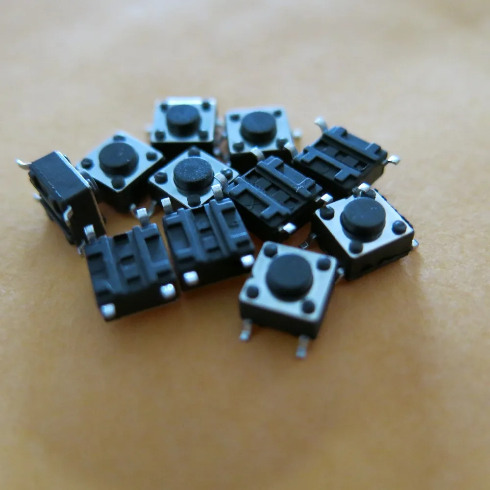 100 шт. 6x6x4 3 мм Мини нажимная кнопка SMD тактильный переключатель Taster