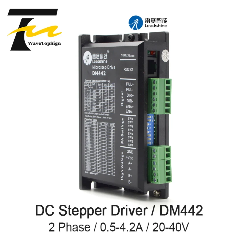 Leadshine 2 фазный цифровой Драйвер шагового двигателя DM442 VDC20 40 VDC для гравировальной