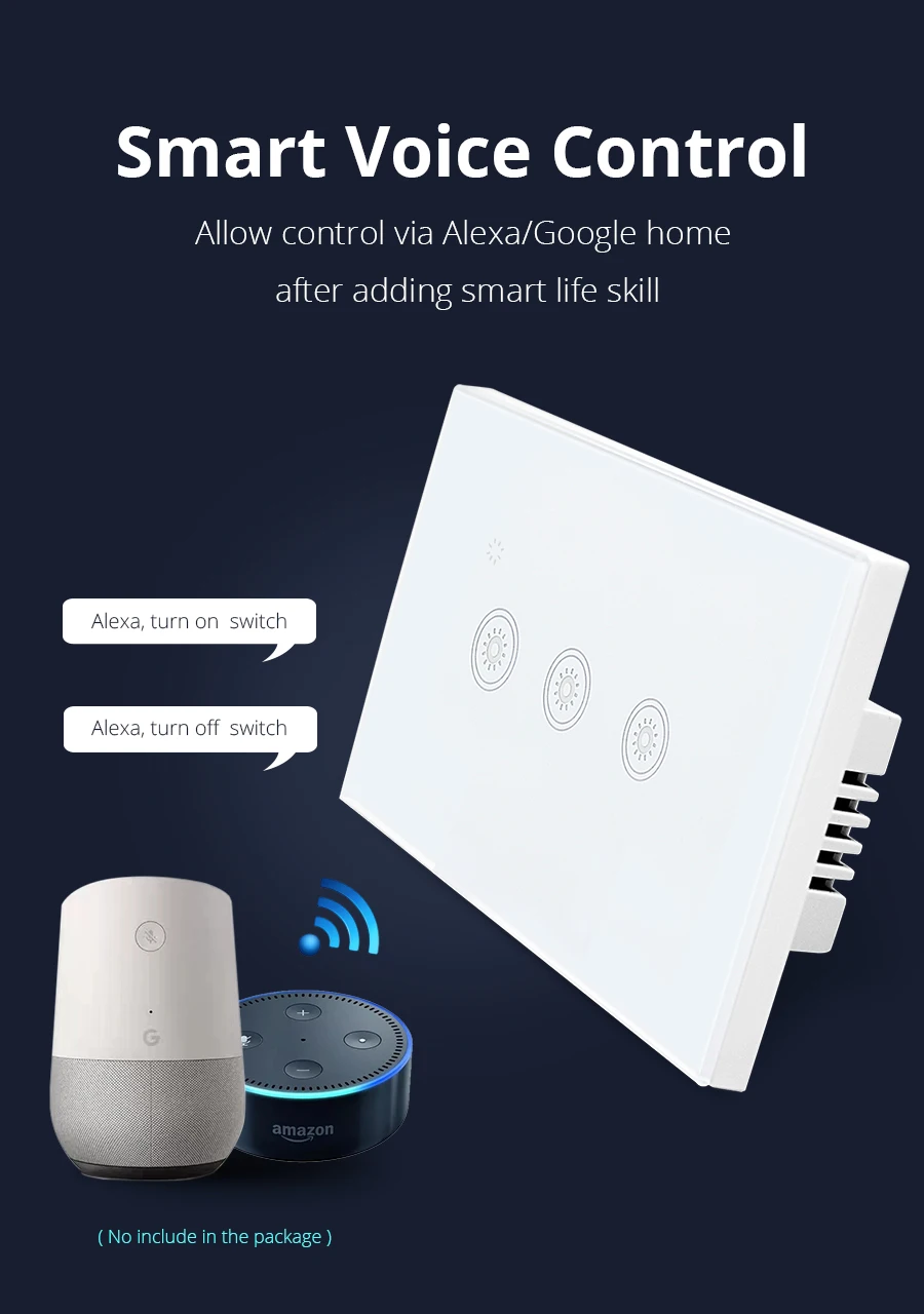 Таможня DIY Настенные переключатели панель Крышка Tuya Smart life Alexa Google Home Голосовое управление настраиваемый умный настенный выключатель света