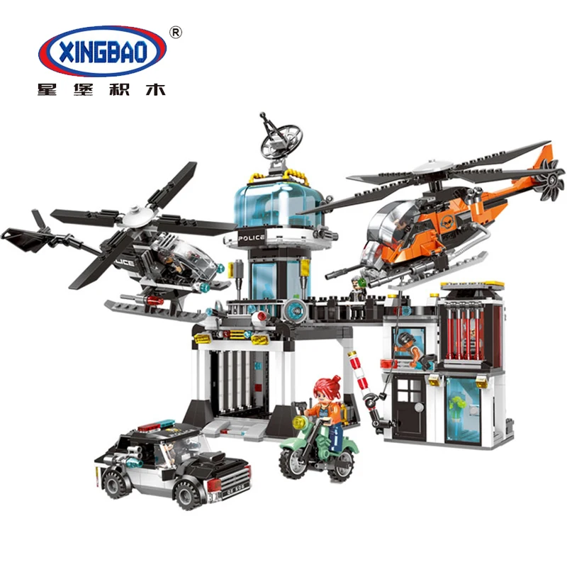 

1323pcs City Police Command Station Building Blocks Bricks Helicopter Compatible Legoinglys City set Toys for Children Gift