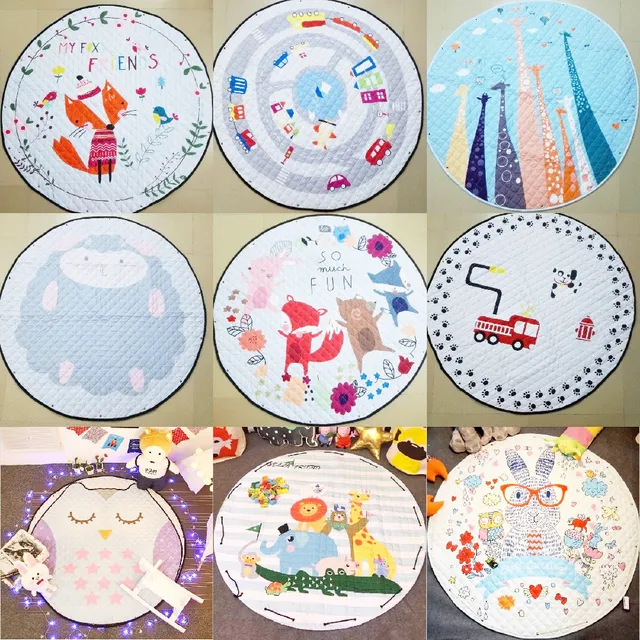 US $18.99 Cartoon Animals Fox Sheep Cars Rabbit Owl Baby Play Mats Child Crawling Blanket Carpet Toys Storage