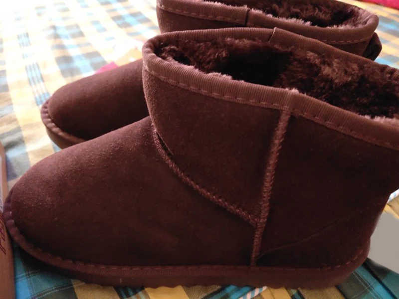 Ботинки зимние недорогие дизайнерские черные замшевые коричневые 2018 короткие мужские слипоны повседневная обувь Большие размеры меховые