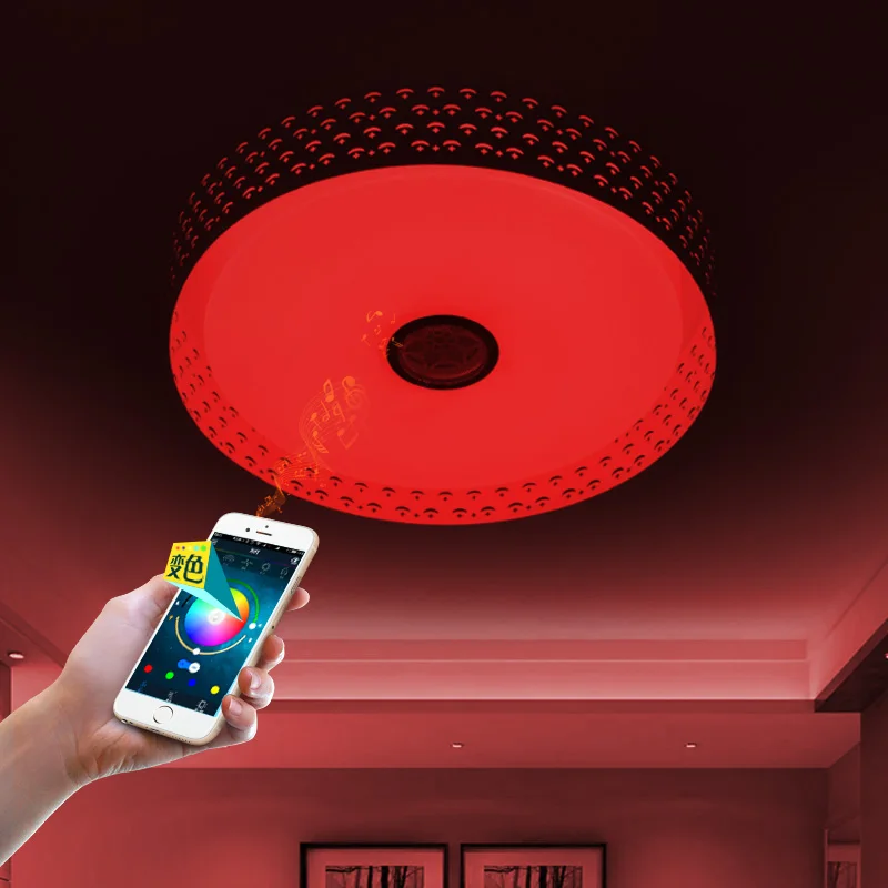 RGB Диммируемый современный потолочный светильник 36 Вт Светодиодный с Bluetooth и