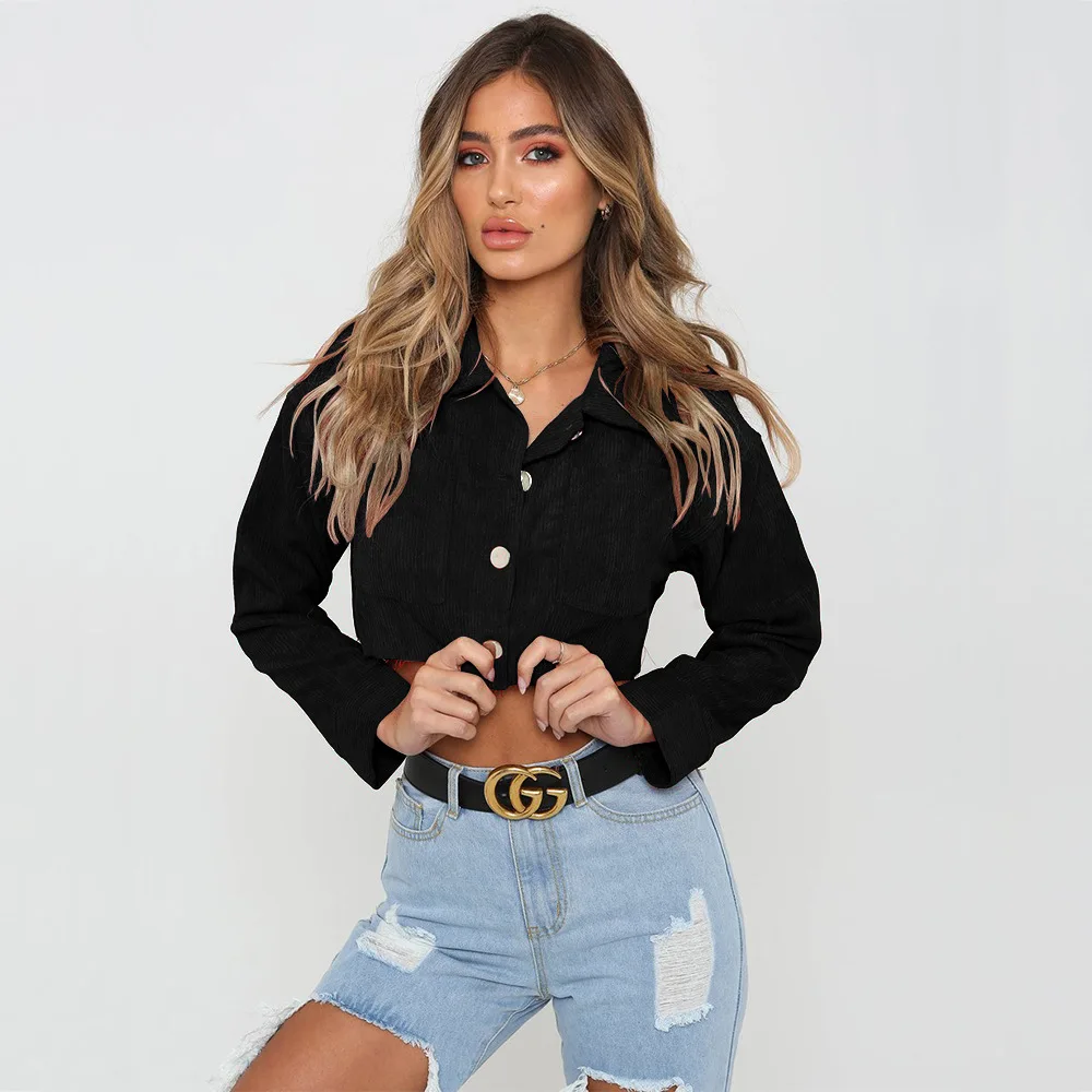 Liva Girl Sexy Short solid jacket джинсовая куртка с длинным рукавом Turn-Down Воротник пальто для Femme весна осень одежда разных цветов