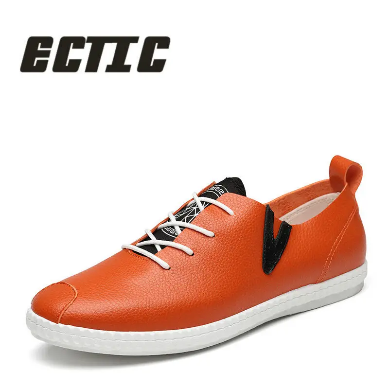 

ECTIC 2018 spring men fashion sneakers lovers casual low top shoes lace up leather light shoes Breathable flats young man XX-078