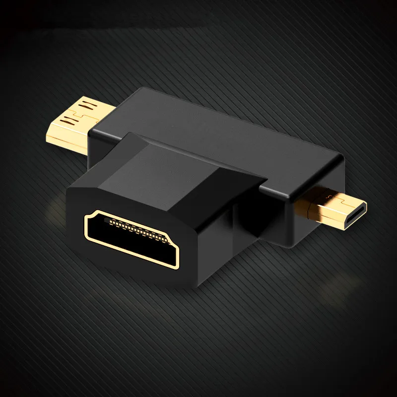 Mini HDMI/Micro HDMI к HDMI адаптер конвертер 2 в 1 3D 1080P штекер к женскому для ТВ монитор проектор камера
