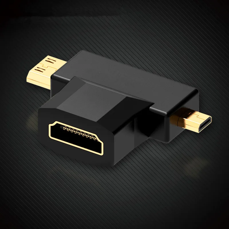 مصغرة HDMI/مايكرو HDMI إلى محول HDMI تحويل 2 في 1 3D 1080 وعاء الذكور إلى الإناث ل شاشة التلفاز العارض كاميرا مصغرة HDMI/مايكرو HDMI إلى محول HDMI تحويل 2 في 1 3D 1080 وعاء الذكور إلى الإناث ل شاشة التلفاز العارض كاميرا