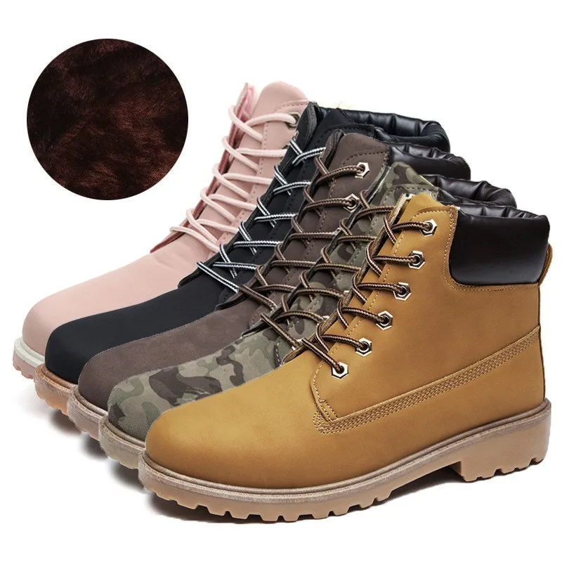 

Women Lace-up Short Boots military 2019 winter Fashion Retro Solid Ankle Thick Boot Round Toe Casual Shoes female botas mujer