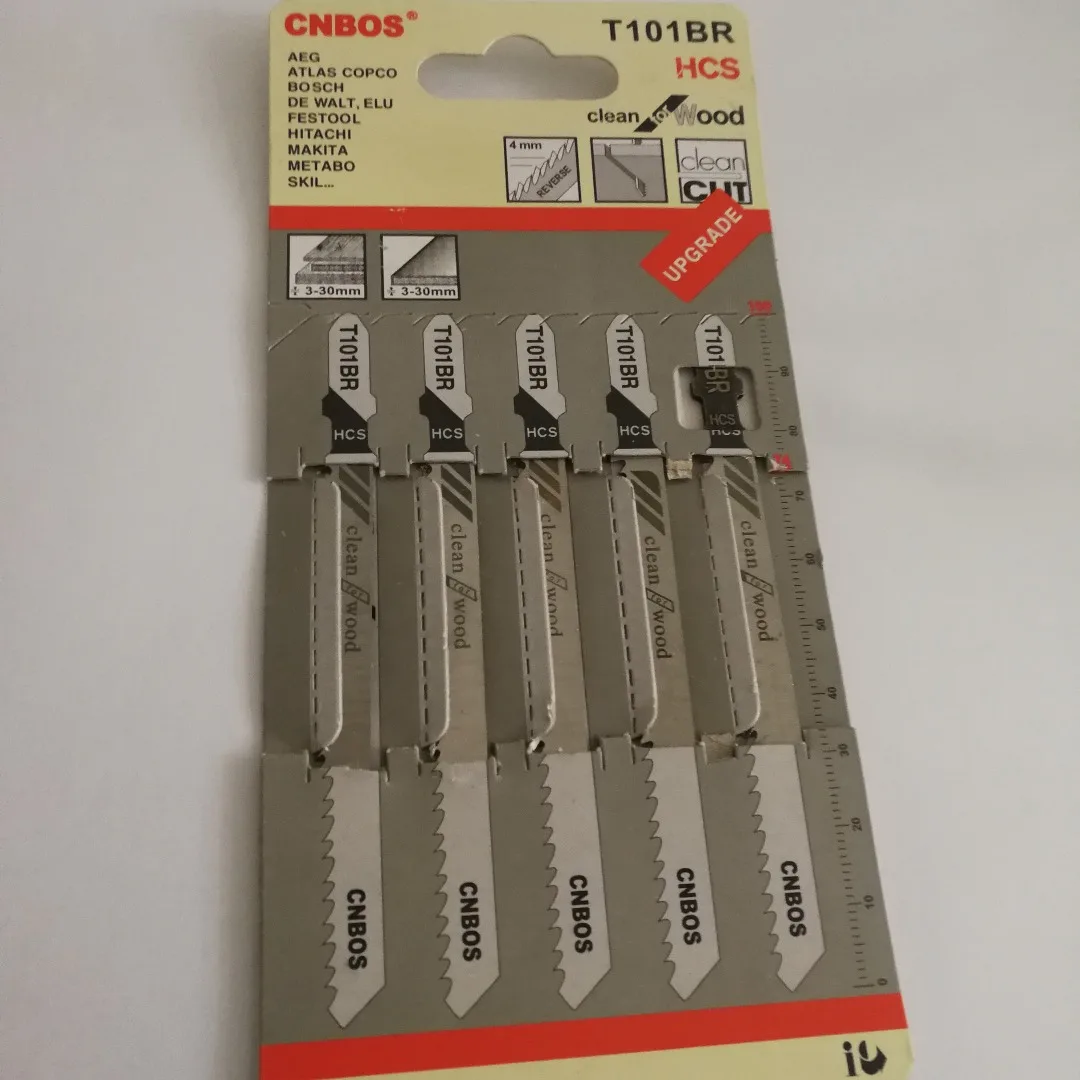 5pcs/set 100mm T101BR Jigsaw Blades Down Cut Worktop Wood Cutting For Bosch