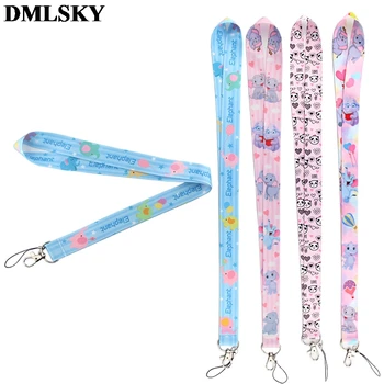 

DMLSKY Cute elephant Lanyard Keychain for keys Badge ID Mobile Phone Key rings Women Neck Straps Accessories M3668