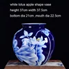 Big Blue Vase Collection Jingdezhen Ceramic Master Handpainted White Lotus Fine Porcelain Decorative Flower Vase 5