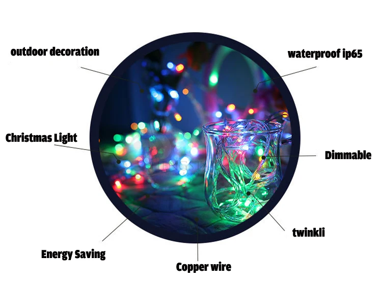 220 v ЕС Plug 20 m 200 светодиодов rgb led гирлянда для праздника вечерние свадебные украшения гирлянды с лампочками Бесплатная доставка