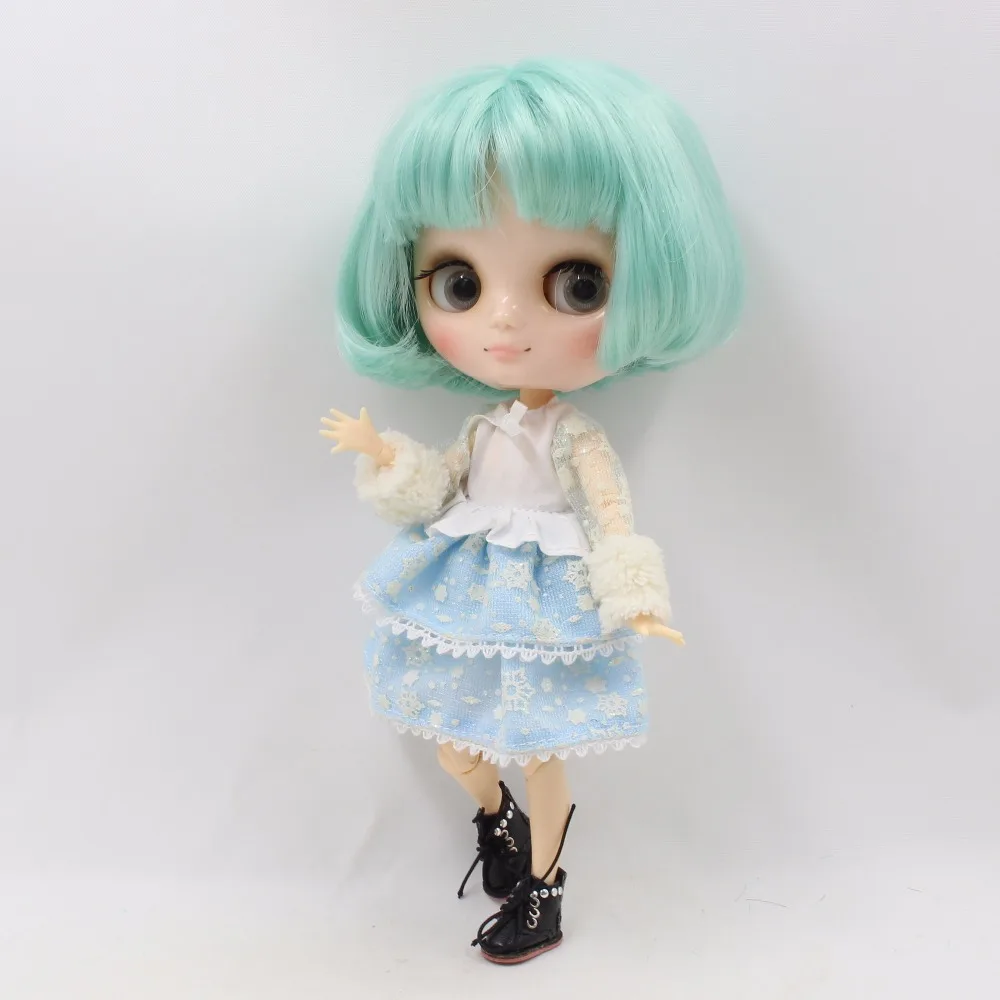 Blyth Middie кукла шарнир тело Зеленая мята волосы короткие волосы боб 1/8 20 см BL4006