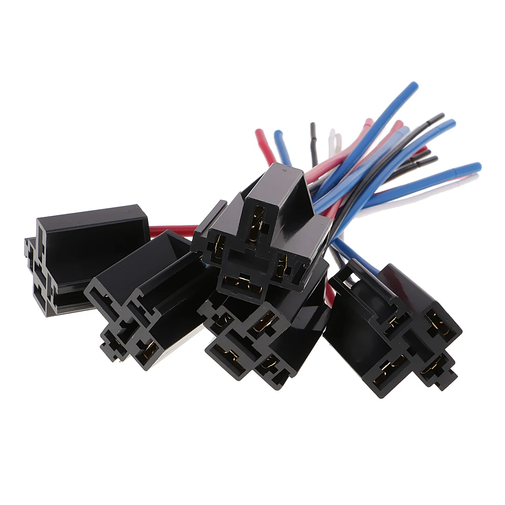 5 шт. DC12V 80Amp автомобильный SPDT автомобильное реле 4 Pin 4 провода гнездо соединителя