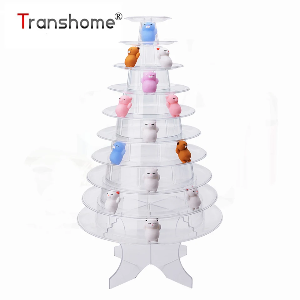 Transhome Macaron Стенд 10 слоев Jumbo Macarons Дисплей Башня торт стенд Macaron башня для украшения свадьбы День Рождения Вечеринка
