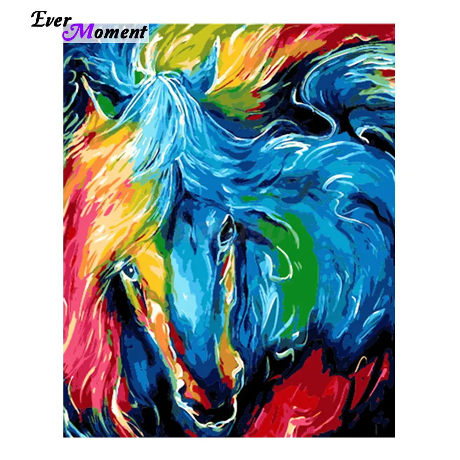 

DIY Diamond Painting Handwork Unique Gift Colorful Horse 40x50cm Diamond Embroidery Pictures Diamond Mosaic ASF223