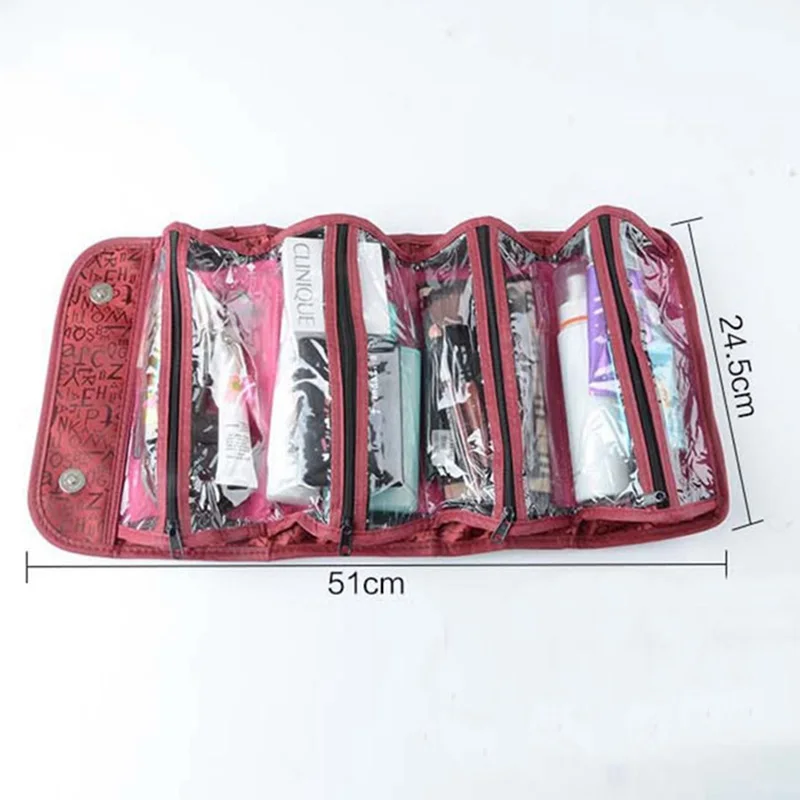 Дорожная подвесная косметичка для женщин, прозрачный чехол на молнии с буквенным принтом, складные косметички для макияжа, несессеры, органайзер для хранения