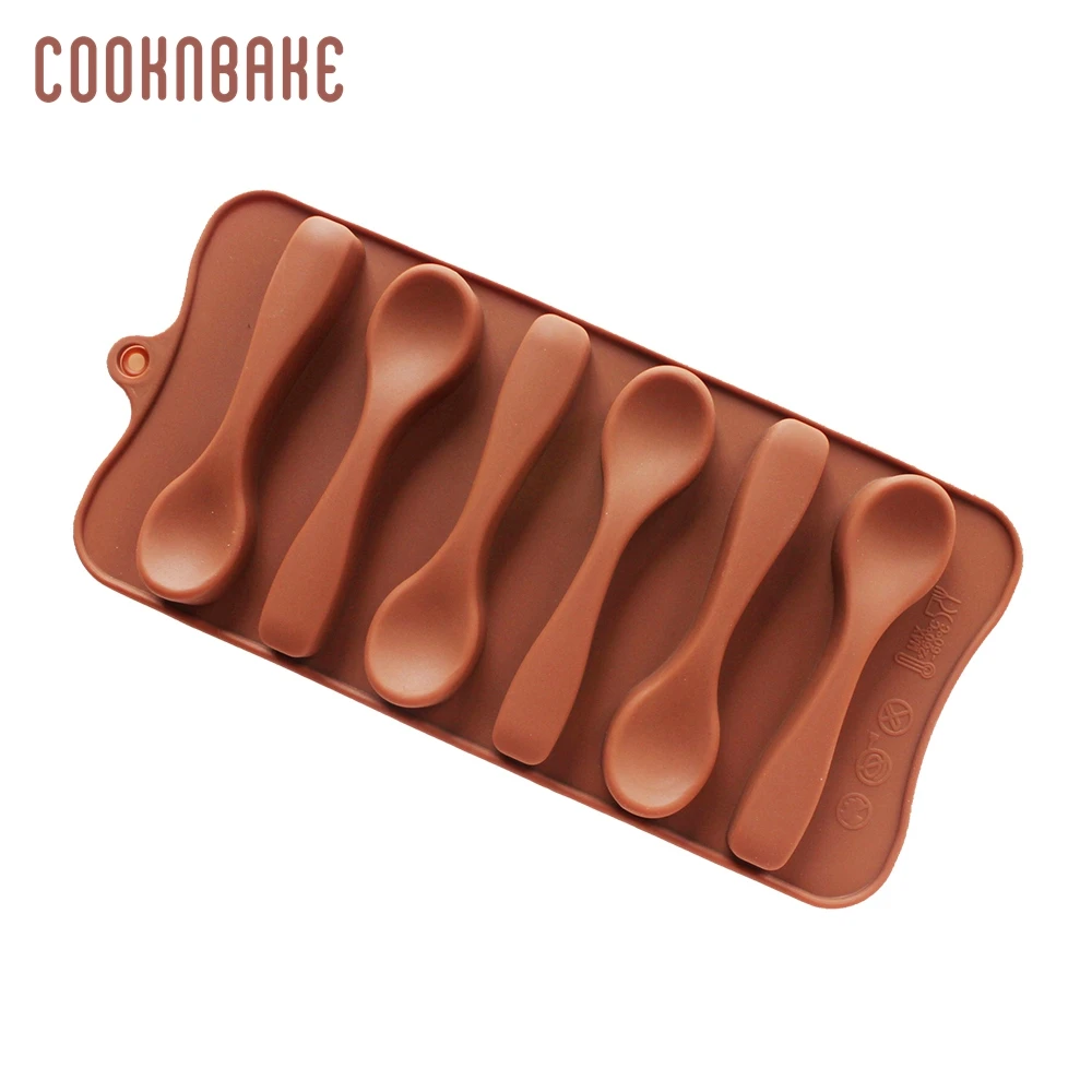 COOKNBAKE силиконовая форма для шоколада ложка Форма для выпечки торта инструменты для выпечки конфеты помадка Плесень DIY 6 отверстий кубик льда Десерт Выпекать кондитерские формы