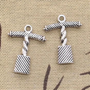 

15pcs Charms Corkscrew Wine Bottle Opener 25x20mm Antique Silver Color Pendants DIY Making Findings Handmade Tibetan Jewelry
