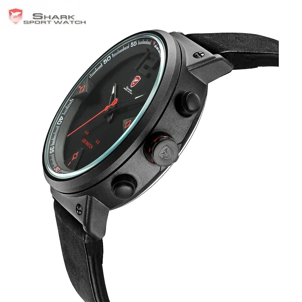  Bluegray Carpet Shark Men Sport Watch Top Brand Military Black Watches LED Digital Analog Quartz Wr