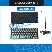 New A1286 Keyboard UK Layout for Macbook Pro 15″ A1286 Keyboard Replacement with Backlight Screws 2009-2012 Year