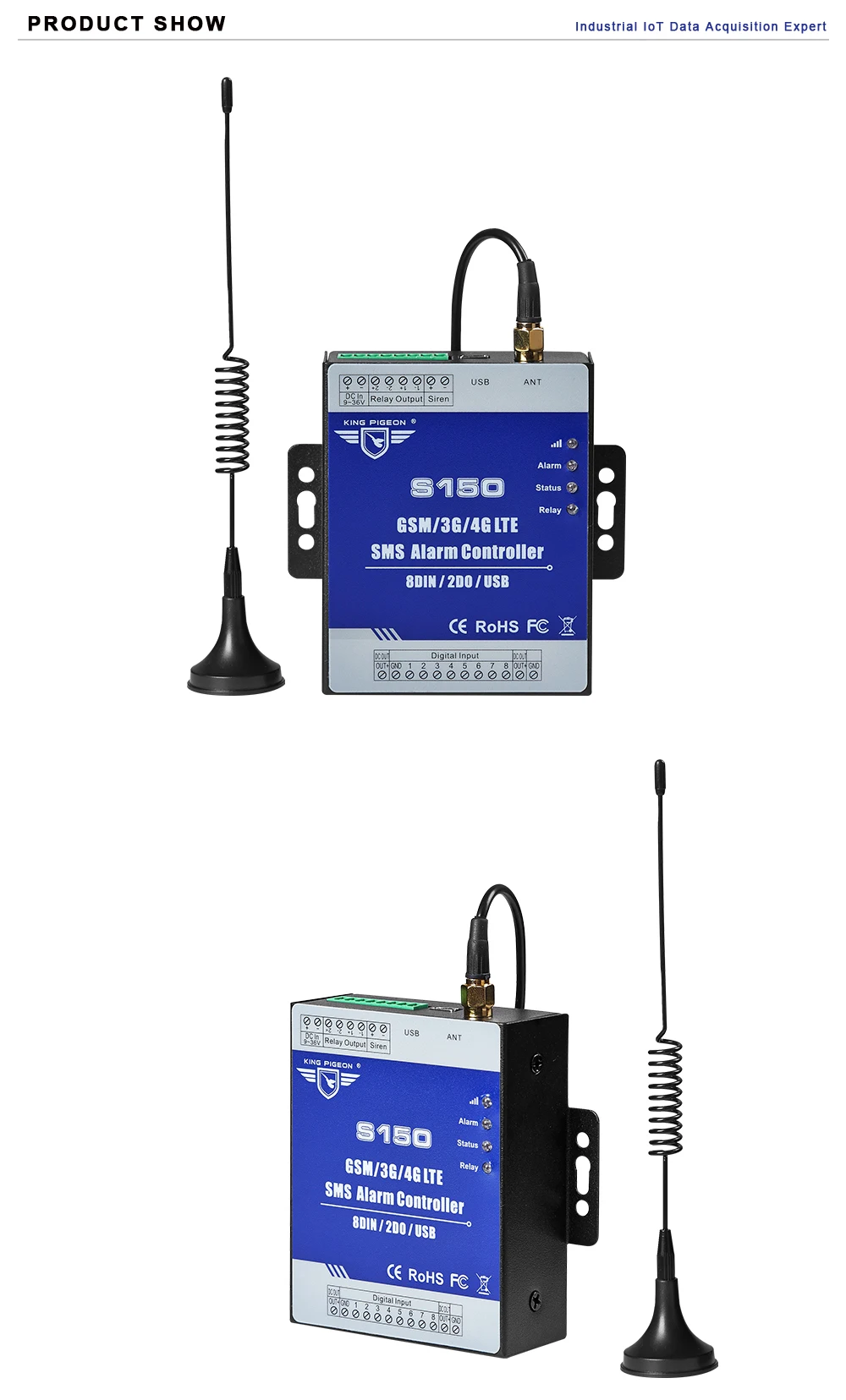 Interruptor de Relé Sistema de Monitoramento Alarme Celular Rtu Sms Remoto Iot Industrial In-built Verdog 8din 2do S150 Gsm 3g 4g 12 interruptor de relé sistema de monitoramento remoto