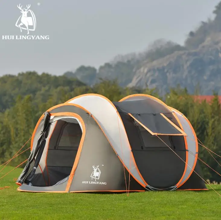 

3-4 Person Pop Up Automatic Tent Anti Wind Anti-Mosquito Beach Car Self Driving Hiking Family Outdoor Party Awning Camping Tent
