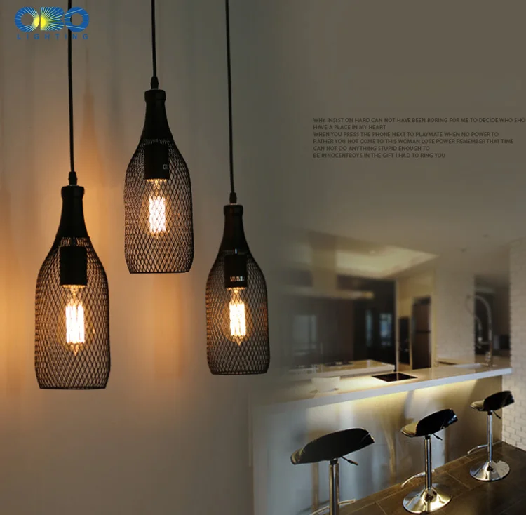 Винтажная железная окрашенная Подвесная лампа Магазин Подвеска-украшение светильник для помещений E27 держатель лампы 110-240 В