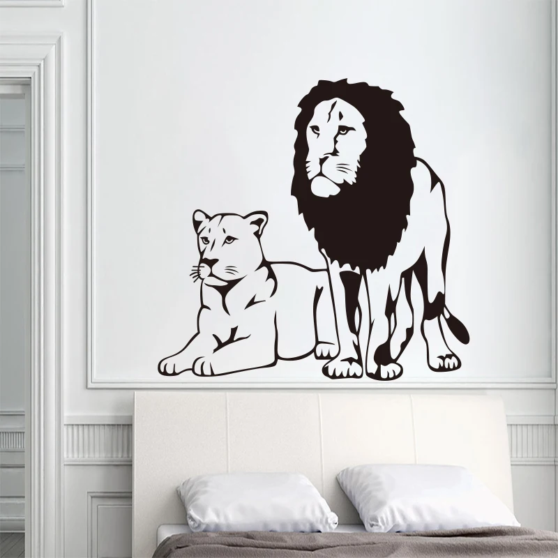 Animal vinyl wall stickers lion wall decal wall art wallpaper mural